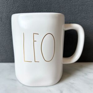 Leo Zodiac Sign Astrology Ivory Gold Ceramic Mug Rae Dunn Artisan Collection Cup